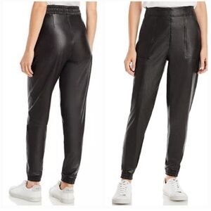 SPANX NWOT XS Black Faux Leather Joggers